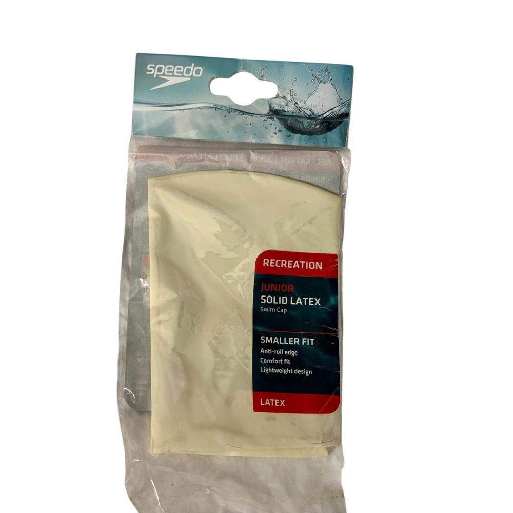 NEW Speedo Junior Latex Swim Cap - Cream